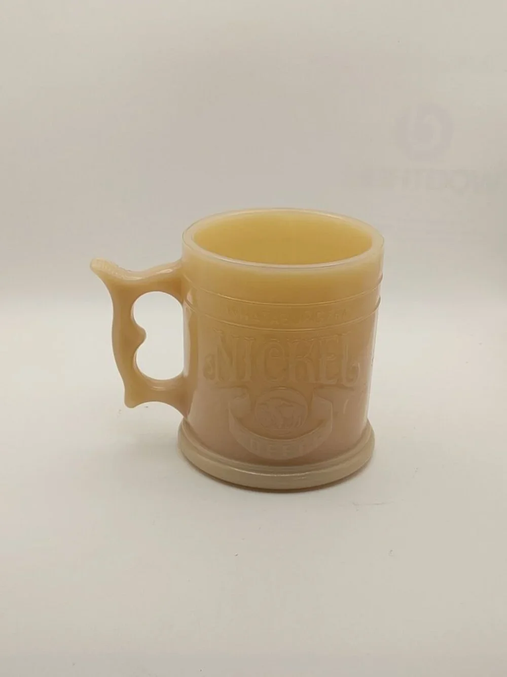 Whataburger Buffalo Nickel Coffee Mug Vintage With Pistol Grip Handle Beige Rare